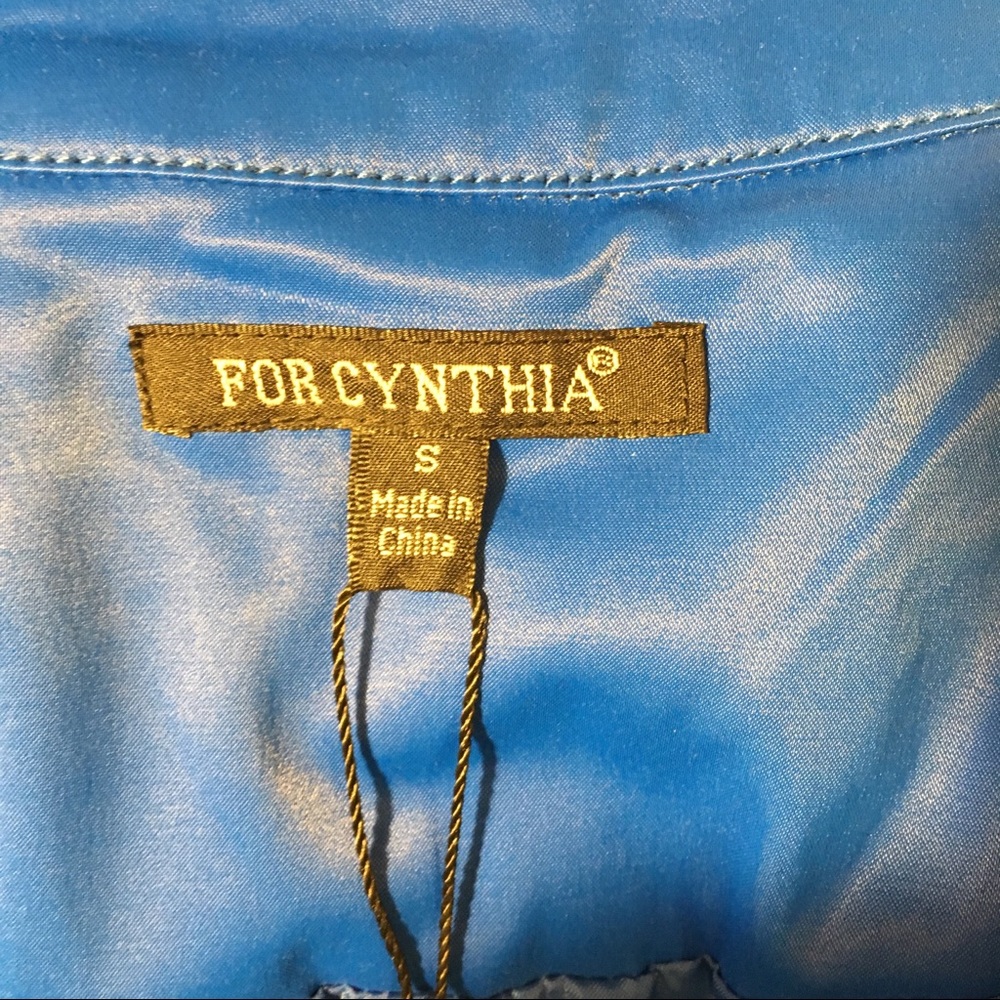 FOR CYNTHIA Blue Ruffle Rain Jacket - Small - Picture 6 of 8